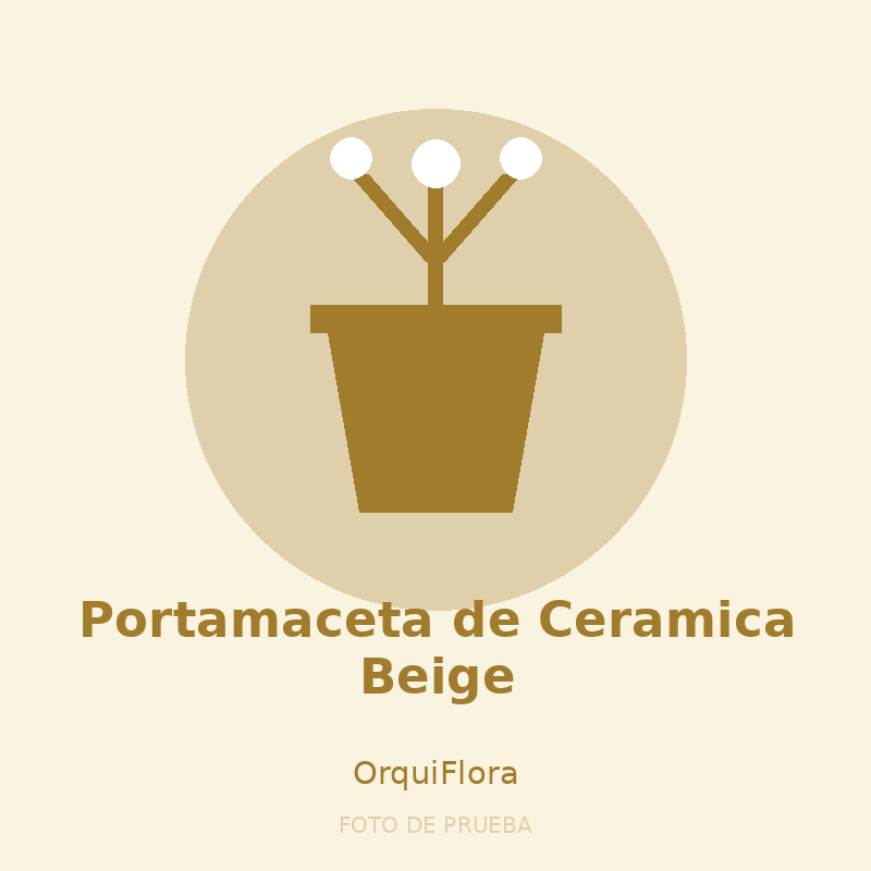 Portamaceta de Ceramica Beige